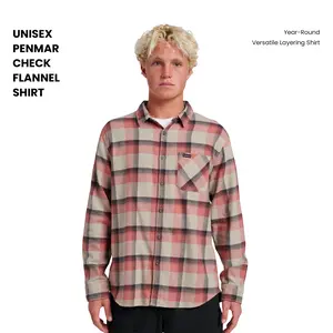 Quiksilver | Penmar Check Flannel Shirt | 100% Brushed Cotton Twill | Unisex | Year-Round Versatile Layering Shirt | Top