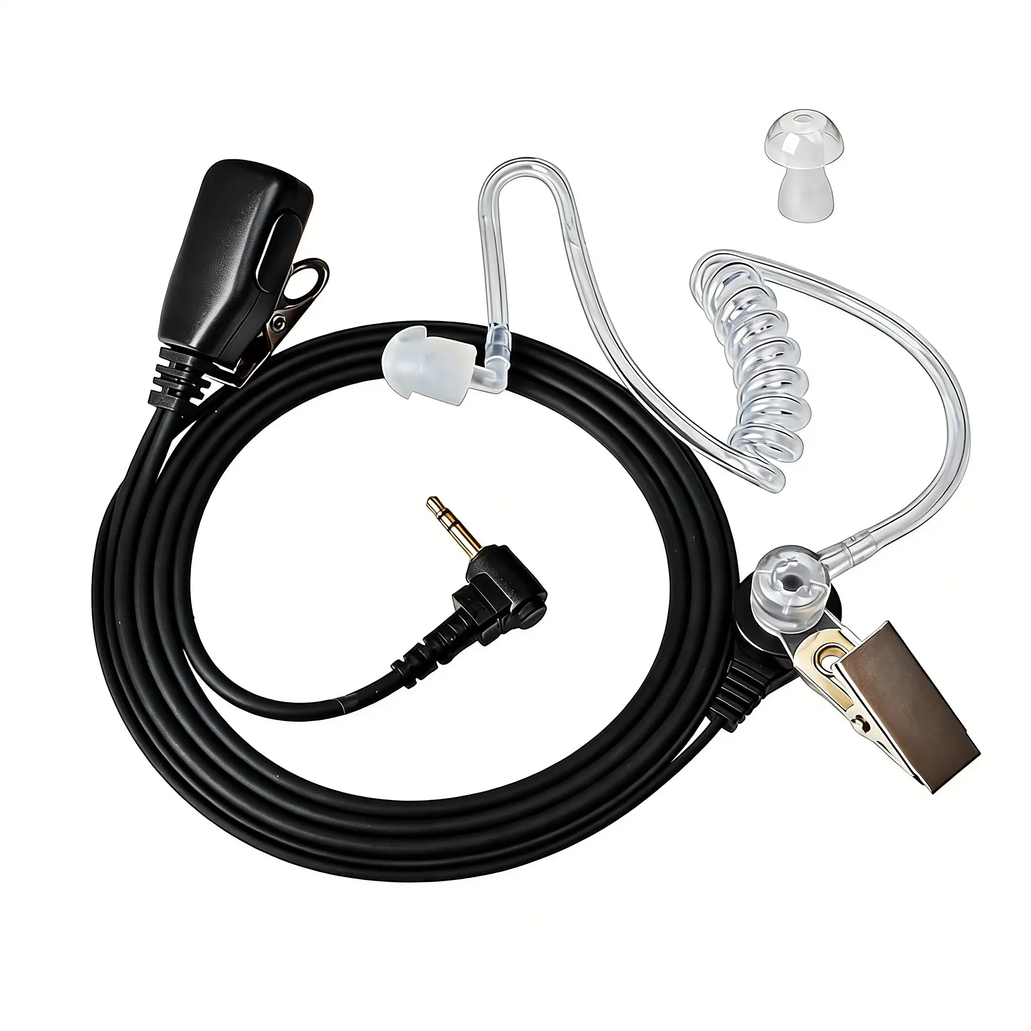 YNIBST 2.5mm 1 Pin Walkie Talkie Clear Acoustic Tube Earpiece for Motorola Talkabout T100 T107 T200 T260 T265 T280 T400 T460 T465  T600 H2O MH230R  MS350R MT350R, Covert Surveillance Headset with PTT Microphone for Police Security and Law Enforcement Use