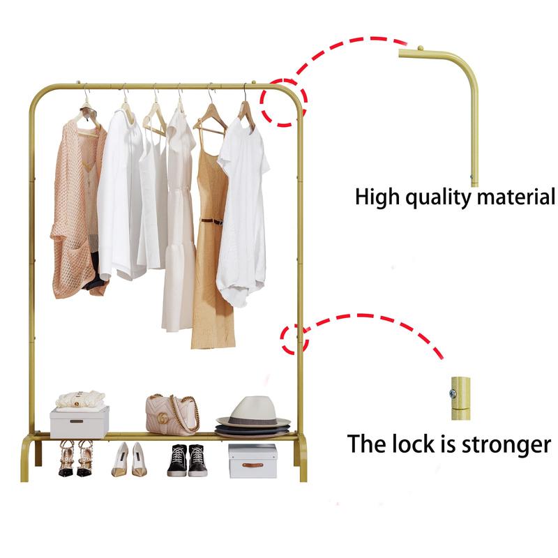 Metal Clothes Rack Clothing Rack Drying Hanging Garment Rack Suitable for Living Room, Bedroom, Balcony, Home Office Shoe Laundry Shoe Rack Organizer Deals For You Days