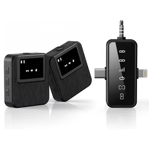 Wireless Lavalier Microphones for iPhone, iPad, Android, Camera, USB-C Microphone, 7-Hour Battery, Mini Microphone with Noise Reduction for Video Recording, Vlog Audio Amplifier Smartphone