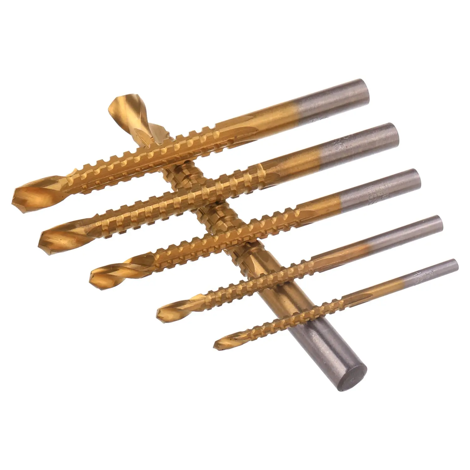 6-piece metal processing drill bits, suitable for drilling, titanium-coated high-speed steel drill bit set, can be used for screw tightening, boring, engraving, cutting and polishing