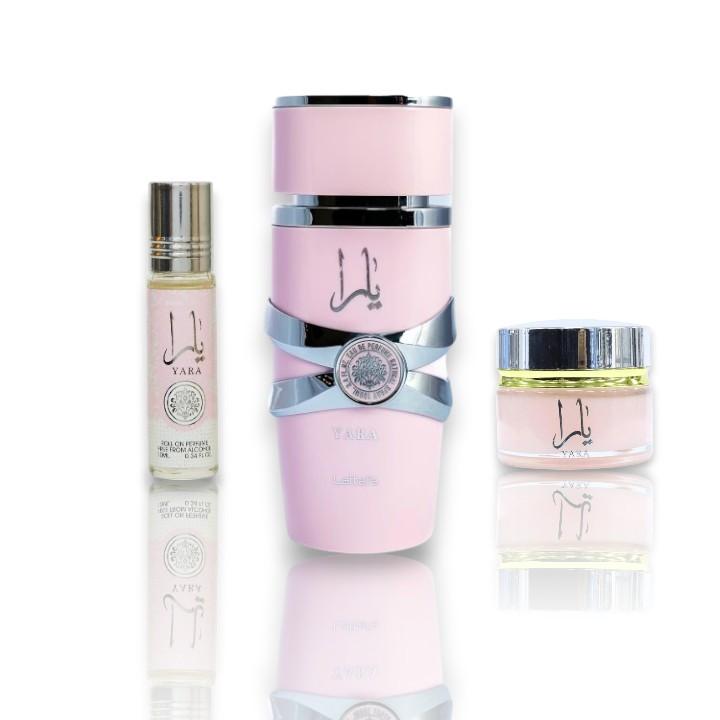Lattafa | Yara + Yara Cream + Yara Oil 3 Piece Multi Pack | Tangerine - Gourmand & Vanilla Fragrance Notes