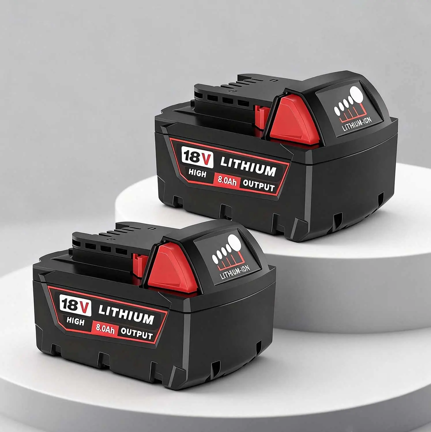 2-Pack Swap Ready M18 18V 8.0Ah Milwaukee Lithium-Ion Replacement Battery for 48-11 Series High-Capacity Cordless Tools, 2Pack Swap Ready