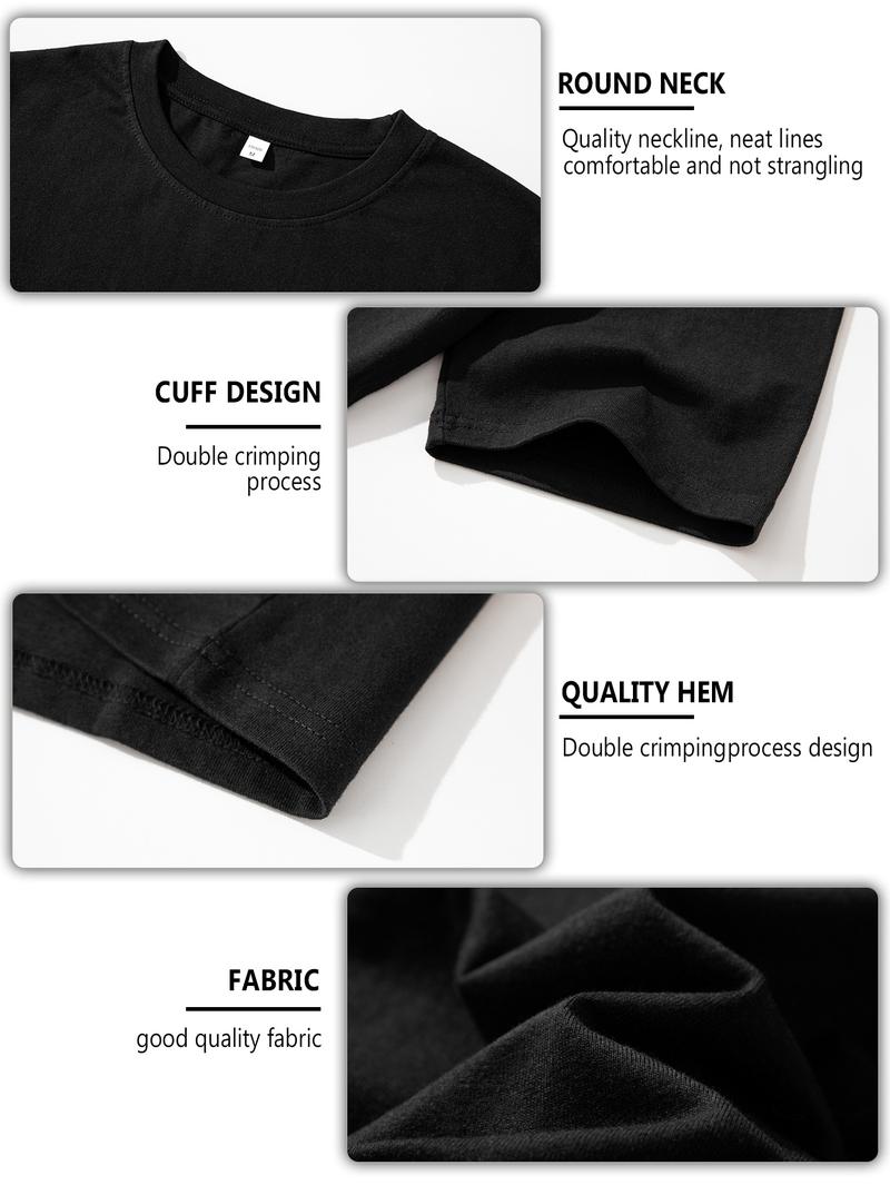 CCCMAI Men's Solid Color Short Sleeve T-Shirt Casual Cotton Tee Solid Colors Black White Gray All Colors Street Style Menswear Summer Basic Loose Fit Solid Color T-Shirt Short Sleeve Versatile American Style Men's Cotton Half Sleeve Casual Shirt Crewneck