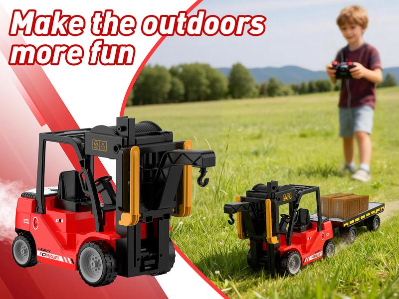 Egofuntoy Electric RC Forklift Truck with Remote Control, Rechargeable Battery, Water Spray & Lights Sound Effects, Detachable Control Car Egofuntoy Electric RC Forklift Truck with Remote Control, Rechargeable Battery, Water Spray & Lights Sound Effects, Detachable Control Car