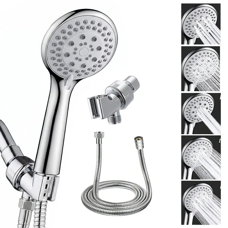 Shower Head Handheld High Pressure-Powerful Rain Showerhead 59" Long Hose And Adjustable Holder- Detachable Heads For Bathroom Upgrade Bathroom Accessories Bathroom Tools
