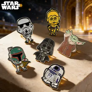Star Wars Officially Licensed Collectible Pins Novelty Jewelry Anti Rust Metal Brooch Zinc Alloy Enamel Pin Anime Backpack Pin Jacket Lapel Pin Collectible Merch Gift 1Pc Darth Vader Stormtrooper C-3PO R2D2 Boba Fett Grogu