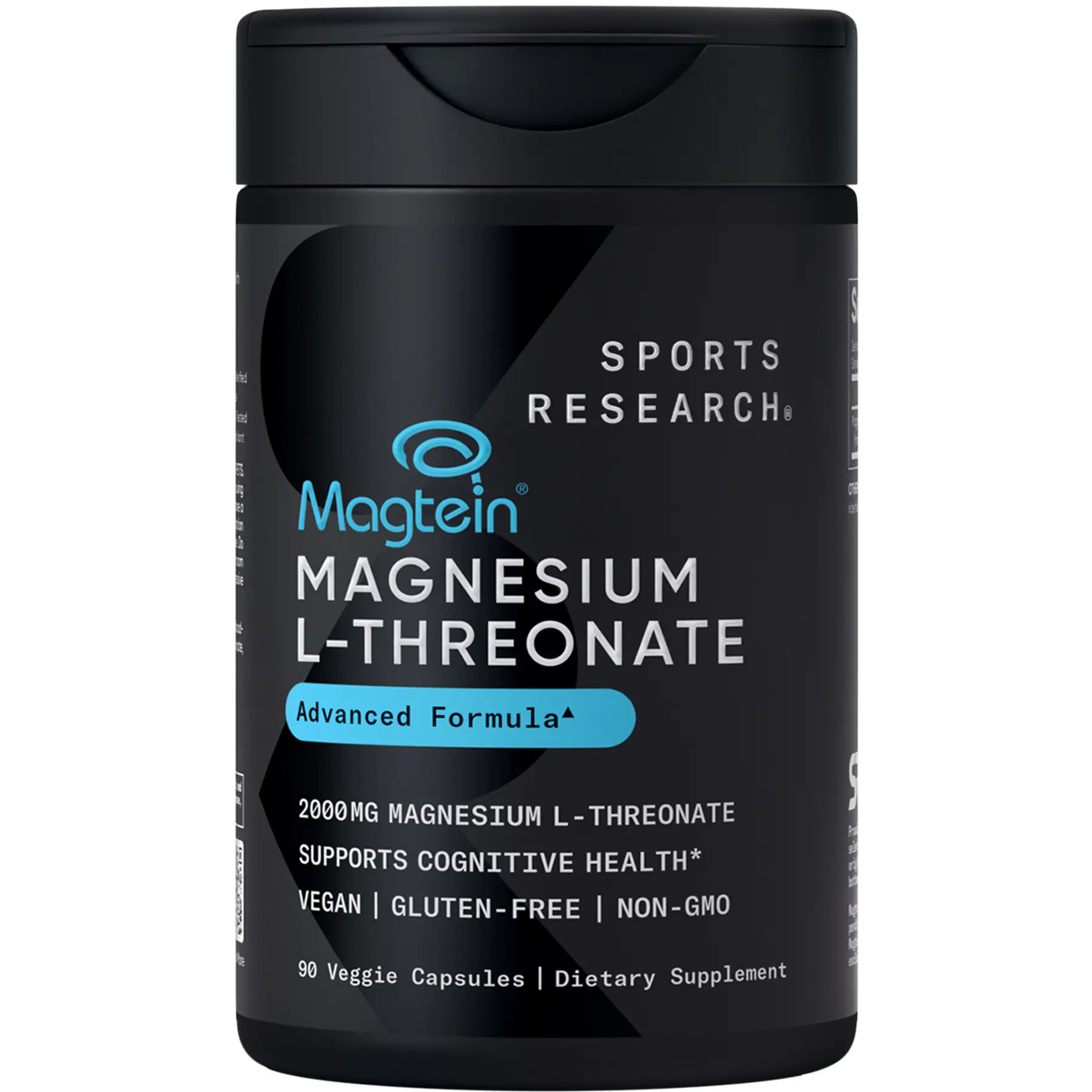 Sports Research Magtein Magnesium L-Threonate Capsules - Gluten and Soy-Free - 2000mg, 90 Capsules for Adults Sports Research Magtein Magnesium L-Threonate Capsules - Gluten and Soy-Free - 2000mg, 90 Capsules for Adults