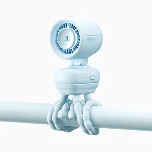 JISULIFE 2026 Stroller Fan – Small & Stylish with 38H Cooling, Soft Night Light, One‑Click Detachable for Stroller or Desk, Safe Baby Fan for Crib Car Seat Nursery Travel, Gifts for Baby Mom