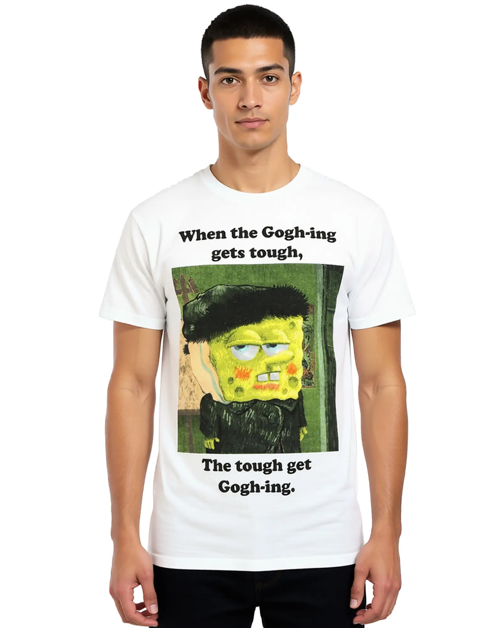 SpongeBob SquarePants Shirt Men's Van Gogh-ing Short Sleeve Tee