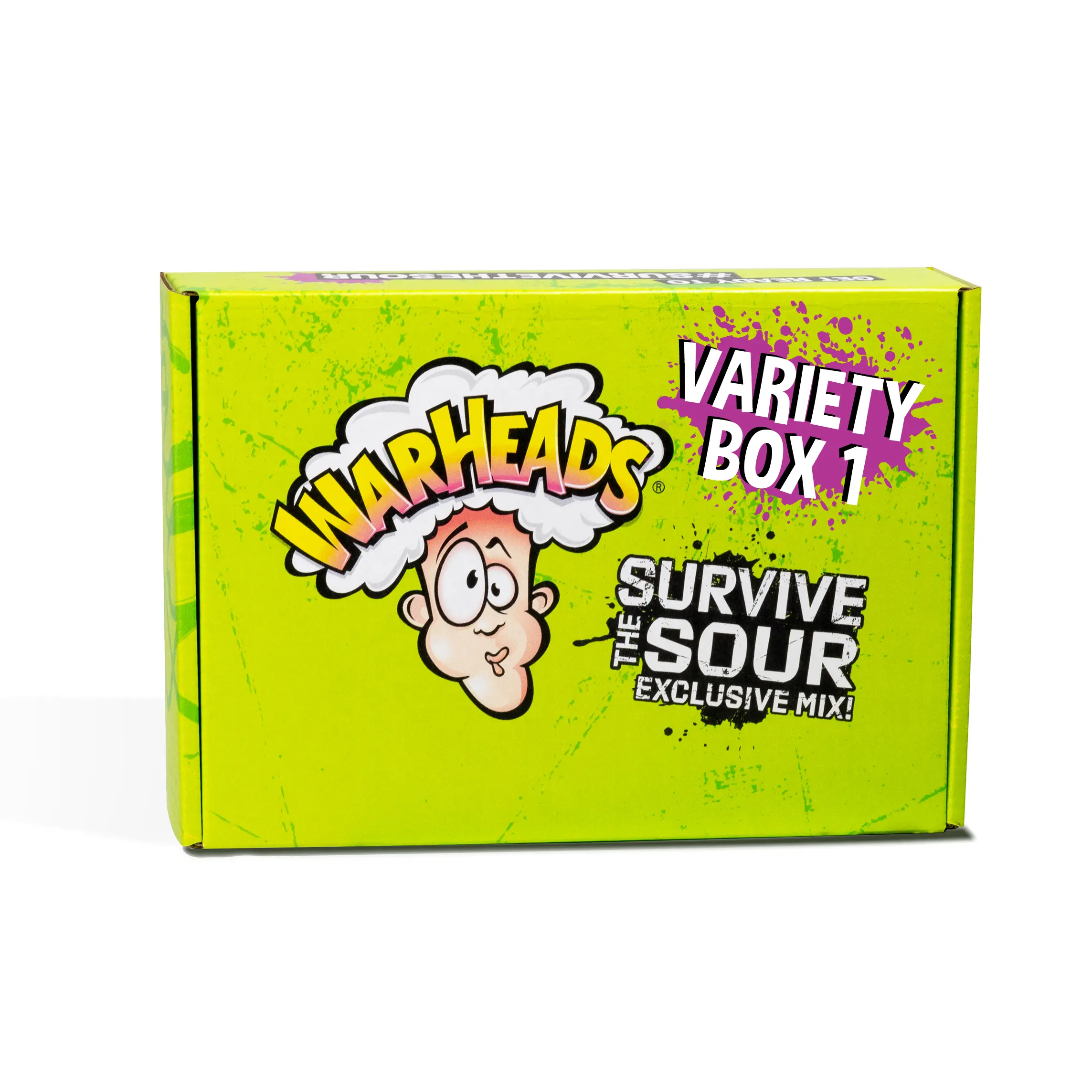 WARHEADS Survive The Sour Box Snack - 6 Tangy Levels Food Candies, Fruity-Sweet Flavor Treats for Sour Seekers