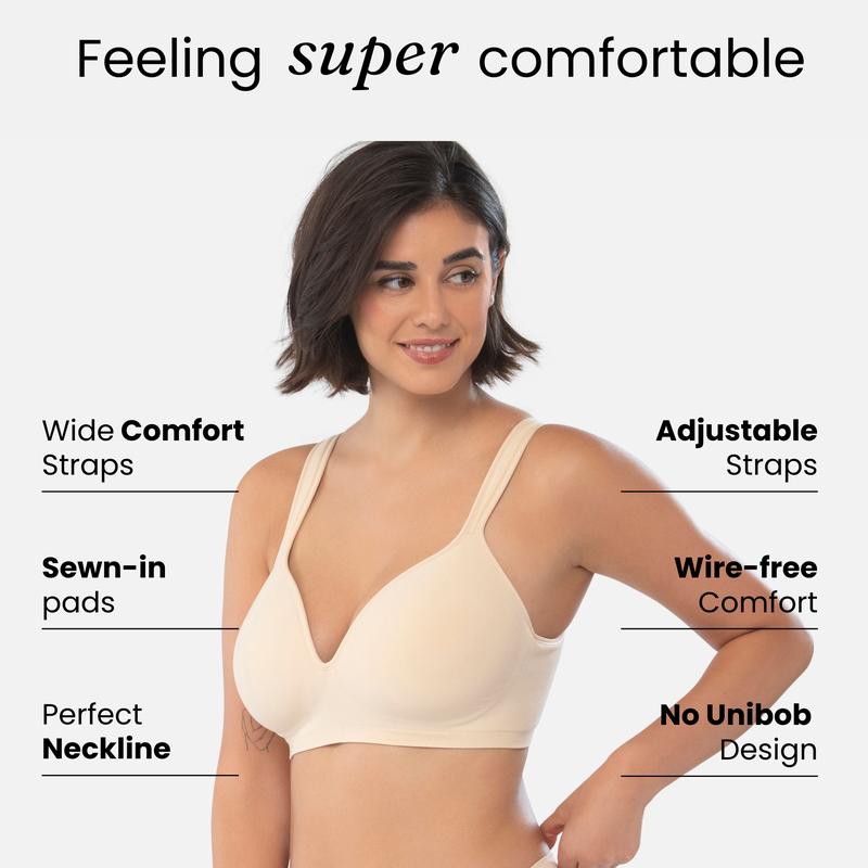 Underoutfit Perfect Neckline Bra - Cloud Fabric Hyper Comfortable NO Wire Support