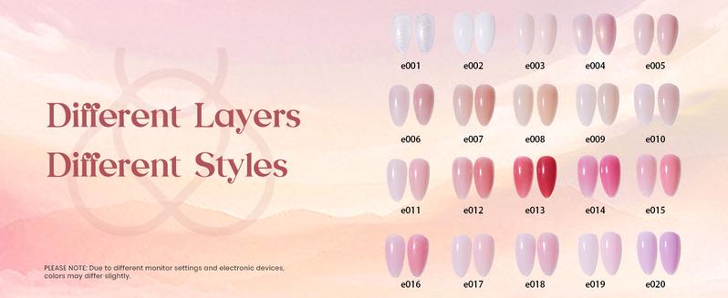 Beetles Pink Nude Gel Nail Polish Set with Base&Top Coat - Sheer Glitter, Soak Off, DIY Manicure, Neutral Jelly Pink, Nails at home DIY Nail Cutics Cosmetic