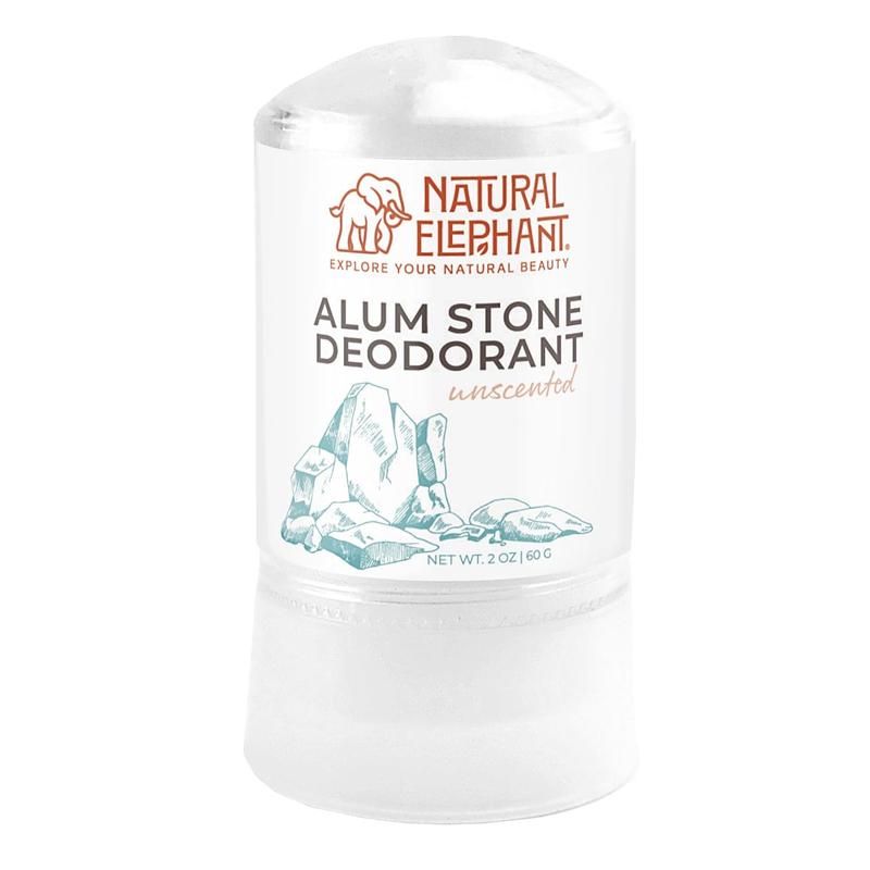 Natural Elephant Alum Stone Deodorant Stick 60g (2 oz) Natural Unscented Aluminum Free Salt Stone for Men and Women
