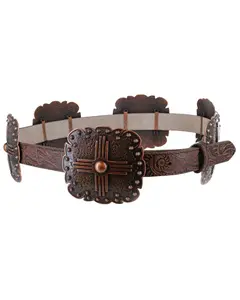 Angel Ranch Women's Scalloped Concho Leather Belt - Da3668