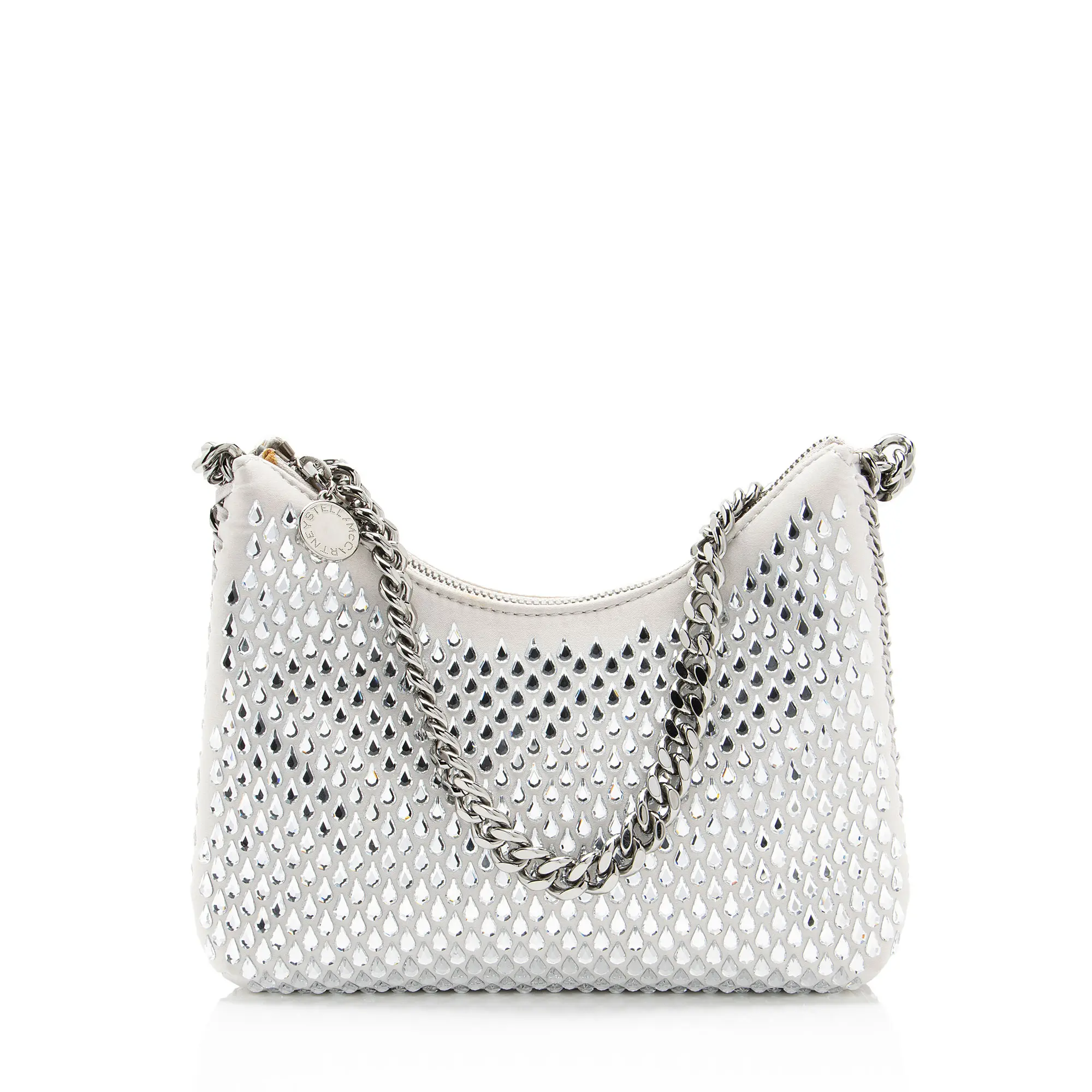 Pre-owned Stella McCartney Crystal Shoulder Bags Satin Falabella Mini Shoulder Bag