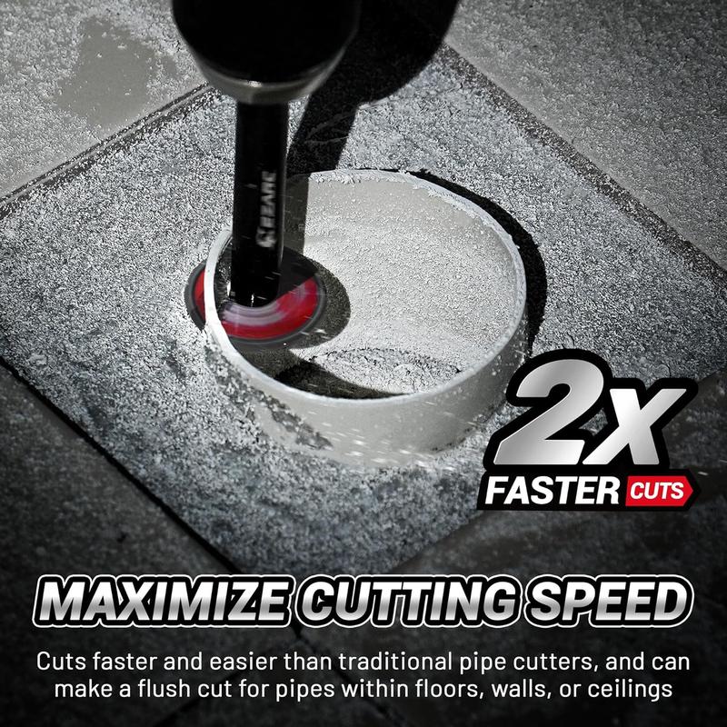 EZARC Tools 2-Piece EZARC Internal Pipe Cutting Blades Set with Diamond Grit Wheel for PVC PPR & CPVC Plastic Pipes 34mm Blade Size