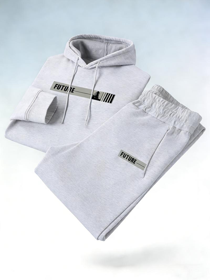 Men's two-piece set, casual round neck long sleeved hooded sweatshirt and sports pants set, suitable for winter and autumn, sports clothing set, sweater hooded sweatshirt, sweatshirt, sports pants, hooded sweatshirt, jogging pants, sweatshirt, pants, hood