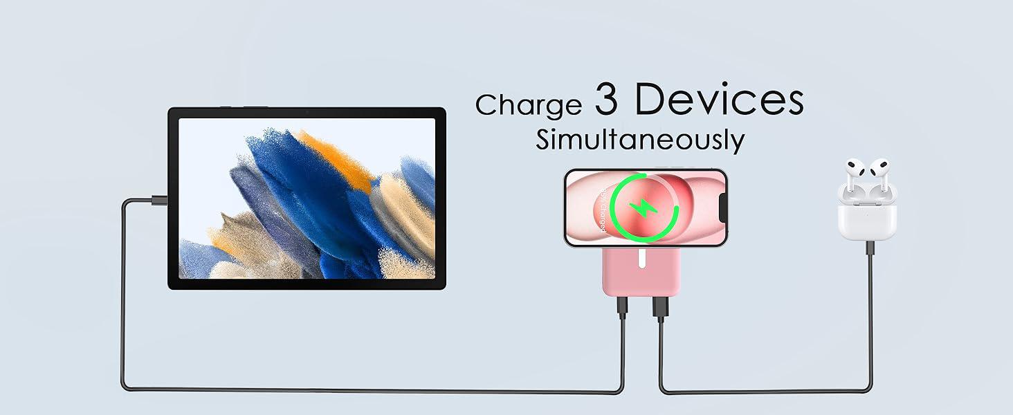 Podoru Wireless Charger for MagSafe Smartphone Fast Charging Power Bank, 10000mAh Magnetic Battery Pack &USB-C Cable, for iPhone 17/16/15/14/13/12 Series Podoru Wireless Charger for MagSafe Smartphone Fast Charging Power Bank, 10000mAh Magnetic Battery Pack &USB-C Cable, for iPhone 17/16/15/14/13/12 Series