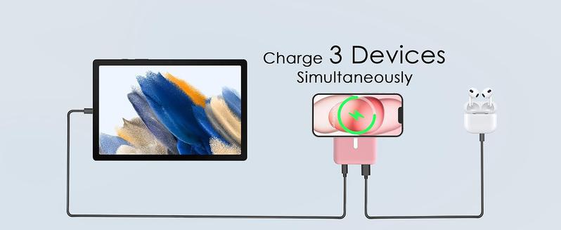 Podoru Wireless Charger for MagSafe Smartphone Fast Charging Power Bank, 10000mAh Magnetic Battery Pack &USB-C Cable, for iPhone 17/16/15/14/13/12 Series