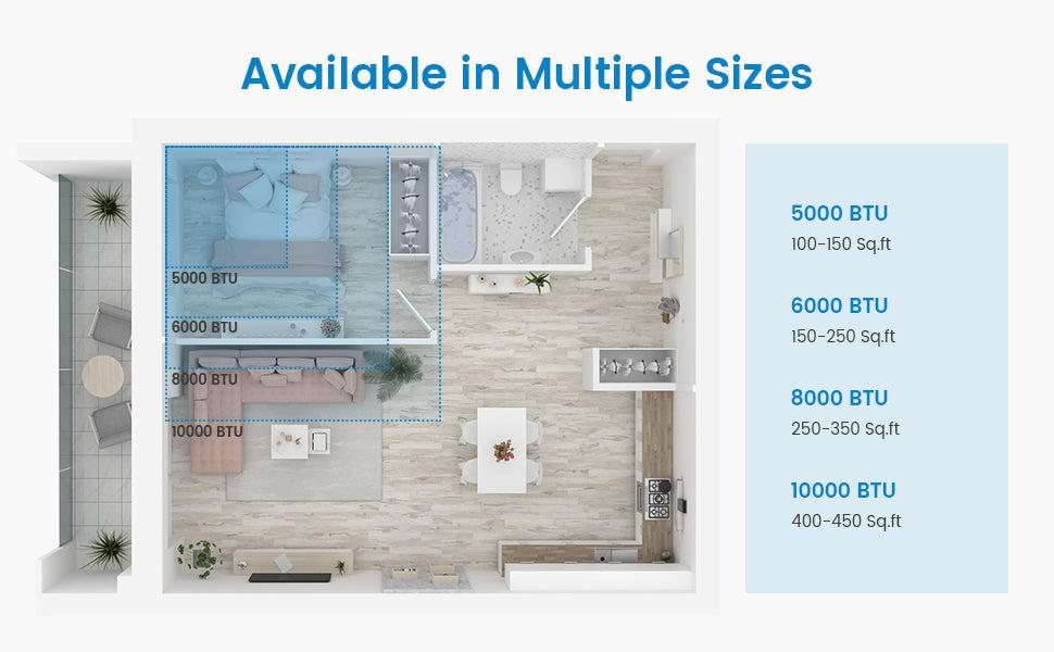 GARVEE 5000 BTU AC Unit, Window Unit with Reusable Filter & Controls