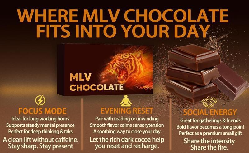 [Hot 2026!!!!] MLV Chocolate - 8 Bars Artisan Mood-Enhancing Chocolate Bar with Natural Extracts & Cocoa Polyphenols - Supports Relaxation, Positivity & Daily Well-Being - Gluten-Free, Non-GMO