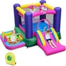 Costway Inflatable Bounce House with Ball Pit, Bouncy House for Kids Indoor Outdoor w/Basketball Hoop, 480w Blower, Mini Bounce House with Slide for Boys Girls Backyard Birthday Party Gifts