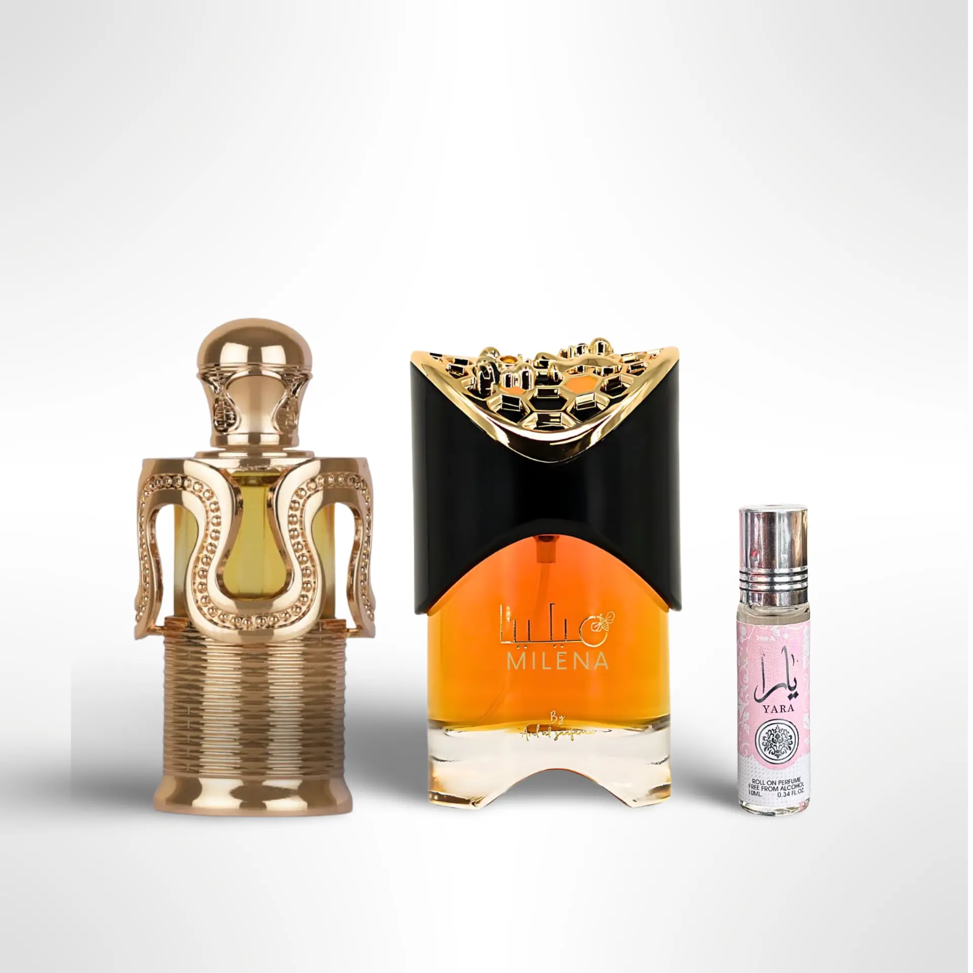 Fragrance Gift Bundle - Milena, YARA 10ml Oil, Lattafa Perfumes Attar Maitha Multi-Pack with Amber Vanilla Scent, Alcohol Base Perfume EDP, Gift Suitable for Men