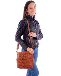 Scully Women's Woven Leather Crossbody Bag - B368