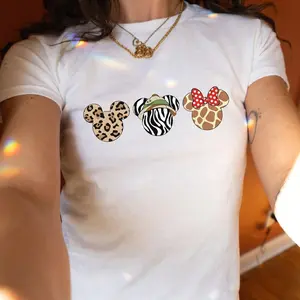 Mouse Baby Tee Crop Top, Leopard Cropped Tee, Magical Animal Kingdom T-shirts 2026 Fits, Safari Shirt, Leopard Shirt