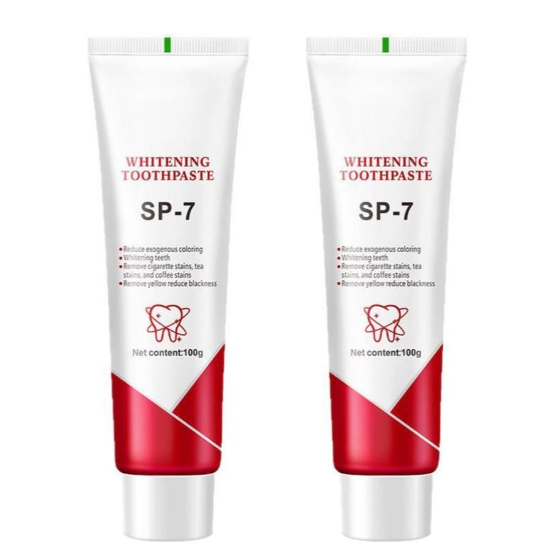 SP-7 Whitening Toothpaste 2pcs with Active Probiotics 100g Each Helps Fight Stains Maintain Whiteness for Oral Hygiene