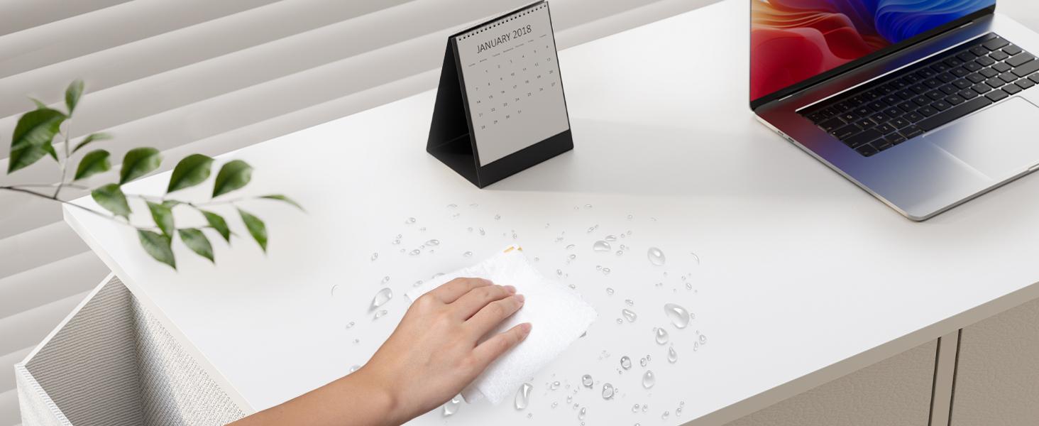 Computer Desk Home Office Bedroom Writing Study PC Table with Storage Space Fabric Side Bag Headphone Hook Metal Frame Adjustable Feet