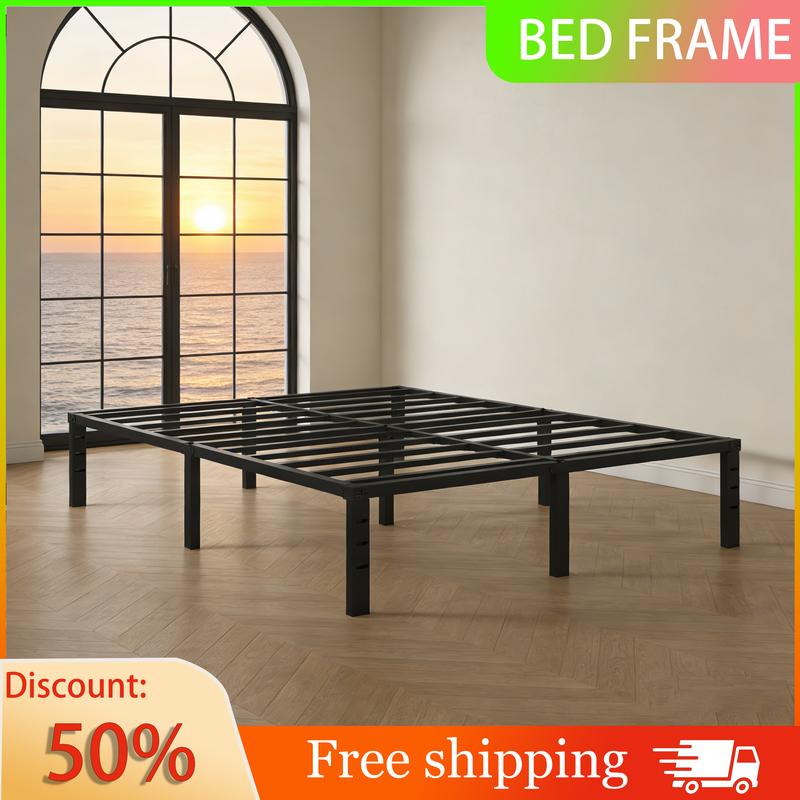 Edenza-Bed Frame- 14 16 18 Inches, Twin Full Queen King Size with Storage Space Under Frame ，Heavy Duty Metal Platform Bed Frames , Sturdy Steel Slat Support barbarian Bedroom Bedframe Bedframes