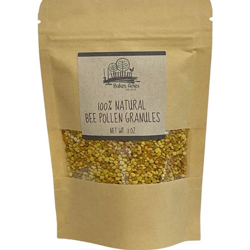 Raw Wildflower Bee Pollen Granules in Resealable Pouch | Dried Pollen Superfood Flavor Natural