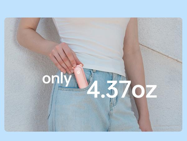 JISULIFE Handheld Mini Fan 3-in-1 Portable, 4500mAh/2000mAh Rechargeable Battery USB Fan with Power Bank & Flashlight, Multifunctional for Travel, Makeup, Daily Use