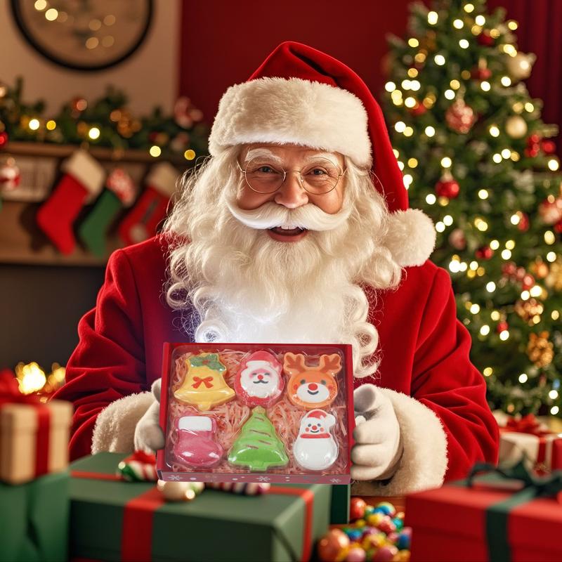 iHave Christmas Bath Bombs Gift Set – 6pcs Festive Bath Bomb Kids Box with Santa, Snowman, Reindeer, Tree, Bell & Stocking. Fizzy Organic Fun for Relaxing Bath Time, Perfect Christmas Bath Bombs for Kids, Stocking Stuffers & Holiday Gifts for Boys & Girls