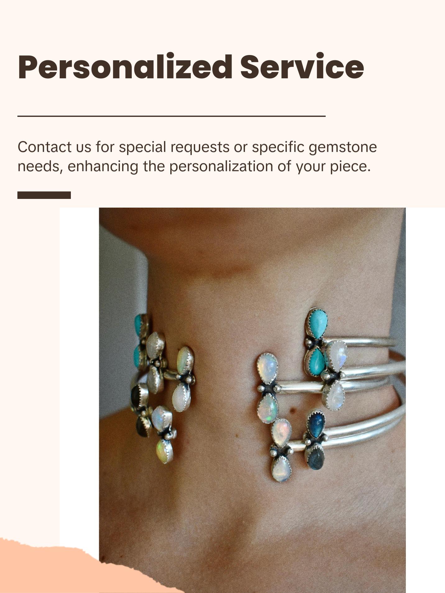 bespoke sterling silver gemstone cuff choker