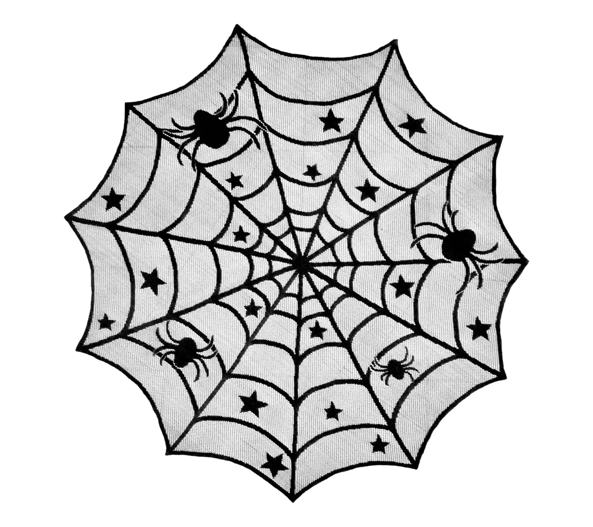 Design Imports 40" Round Halloween Lace Table Topper