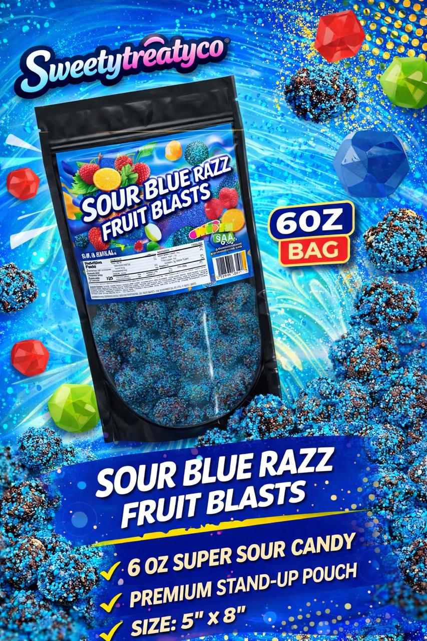 Blue Raspberry 6 OZ Sour Gushers Snack Candy   Bag Sweet Bonbon viral sour Tangy Candies