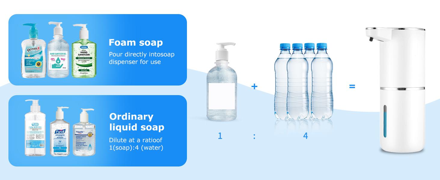 FEELSO Soap Dispenser Automatic Touchless Foaming USB Rechargeable Electric Wall Mounted 4 Levels Adjustable Foam Pump for Bathroom Kitchen Dish Soap Leak Proof