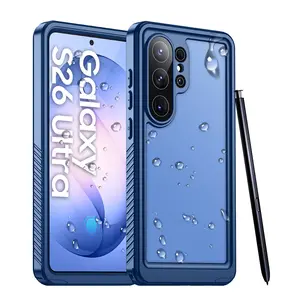 Temdan Designed for Samsung Galaxy S26Ultra Case Waterproof, Built-in Lens & Screen ProtectorMilitary Shockproof Dropproof IP68 Underwater Full BodyPhone Case-Blue/Black/Purple(2026)