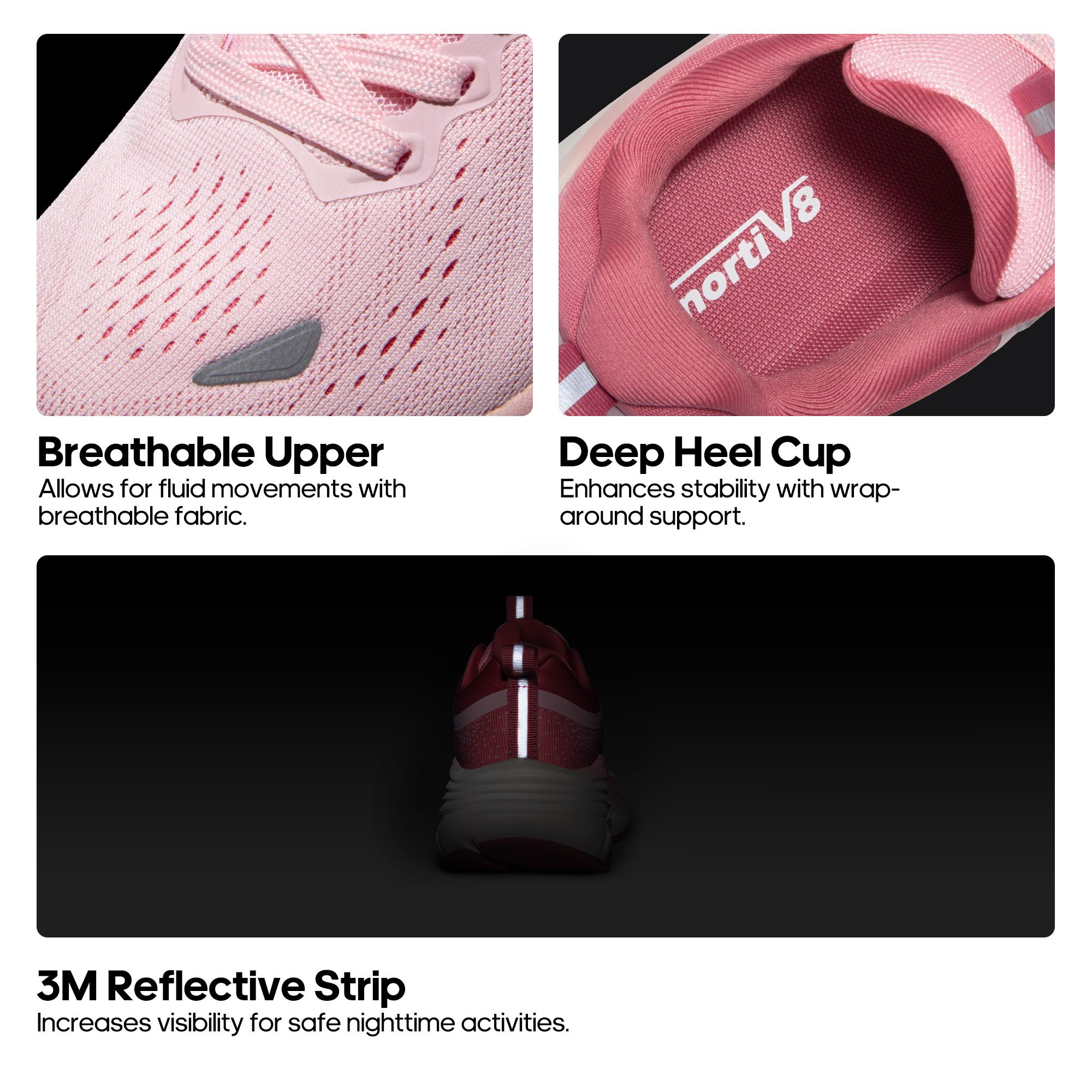 Women's Walking Shoes Pink-White Gradient High-Elasticity Thick Soles Breathable Mesh Fabric Non-Slip Running Sneakers Comfortable Cushioning Outdoor Sports Footwear