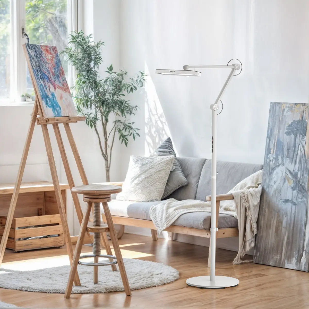Brand 05D01 Artist Floor Lamp for Home, Living Room, Bedroom, Studio High CRI 97 Dual Color Modes Dimmable Touch-sensitive Control Modern Design 1500 Lumens 216 LEDs