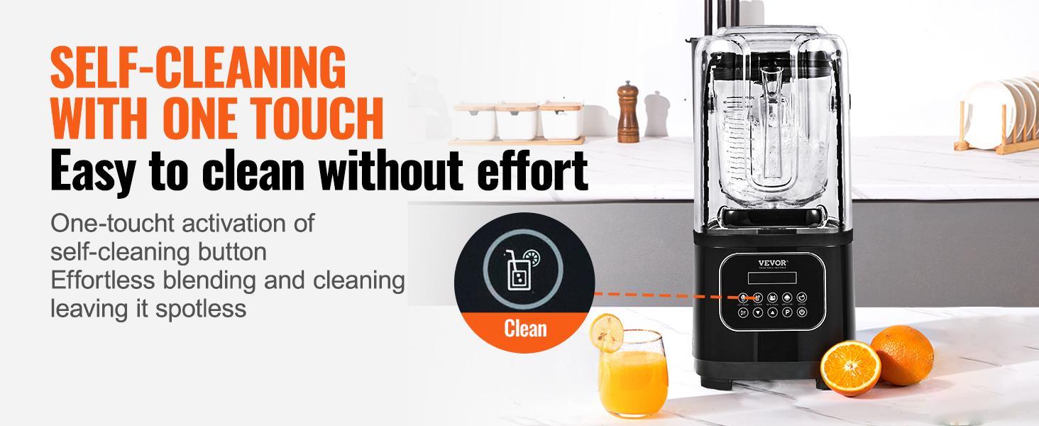 VEVOR Professional Blender with Shield, TikTokShopBlackFriday, Commercial Countertop Blenders, 68 oz Blender Combo, Stainless Steel 9 Speed & 5 Functions Blender, for Shakes, Smoothies, Peree, and Crush Ice