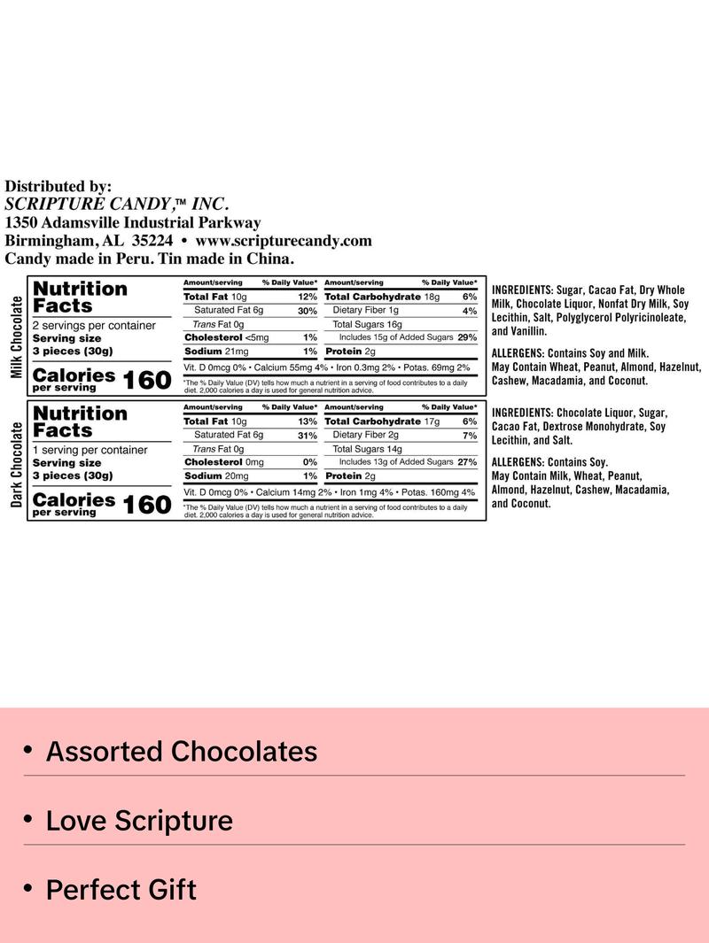 God So Loved Me, That He Gave Me You Milk & Dark Chocolate Small Red Heart Tin, 10 Pieces