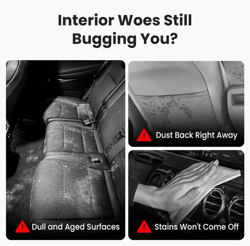 Car Interior Detailer and Protectant, waterless Spray Wax:Plastic, Rubber, Leather Cleaner for Car lnteriors&Exteriors、Quick Detailer、Automotive Care、Durable Protection Glossy