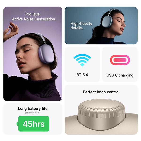 For Original Airpods max magnetic earcups Wireless Bluetooth Headset with Magnetic Earmuffs Noise Reduction & Protective Cover for Music Gaming Sports
