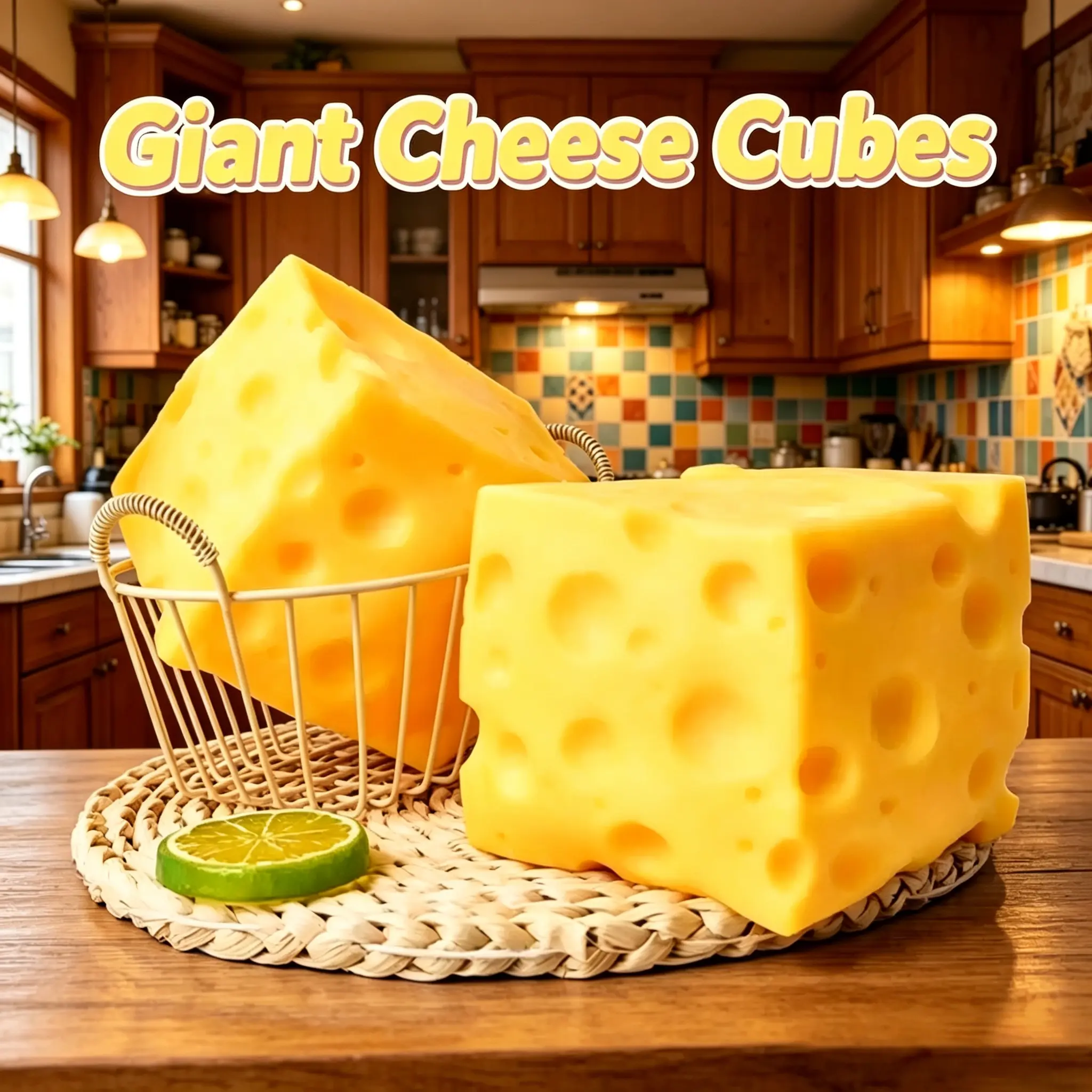 10cm Square TPR Cheese Block Squishy Toy, Flour Filled Squeeze Fidget Hobby Toy, Realistic Fake Food Sensory Toy for Stress Relief, Leisure Play for Collectors, Kids & Adults