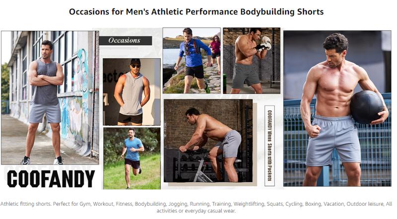 COOFANDY Men's 3 Pack Workout Gym Shorts Mesh Athletic Shorts Lightweight Bodybuilding Training Quick Dry Short Pants with Elastic Waistband & Adjustable Drawstring