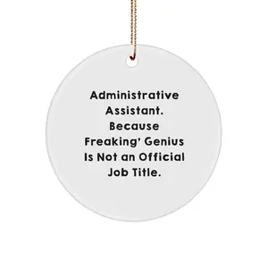 Funny Administrative Assistant Gifts, Circle Ornament for Christmas, Gifts from Coworkers to Appreciate Office Heroes